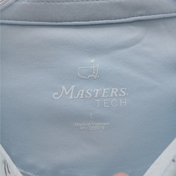 Masters Tech Men's Sports Patrons Icons Print Performance Golf Polo Blue Large - Picture 3 of 6